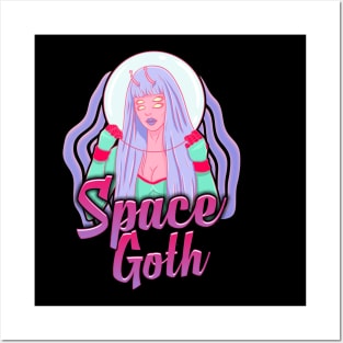 Sexy Space Goth Girl Posters and Art